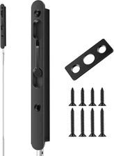 18-Inch Extended Flip Lever Flush Bolt for Double Doors - Heavy Duty Black