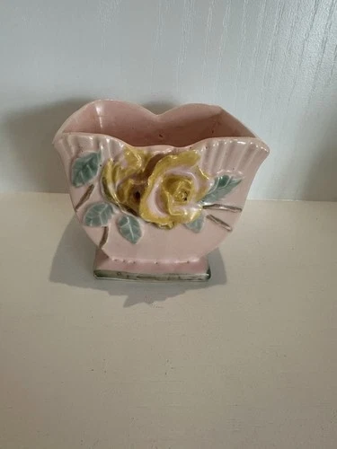 Vintage Wild McCoy Rose Planter/Vase 3d Roses 4.5”