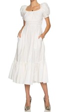 ULLA JOHNSON Isla Midi Dress in Blanc Size 8