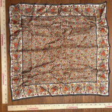 vintage Echo multicolored detailed floral flower design square scarf