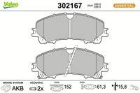 Valeo Bremsbelagsatz Scheibenbremse Essential 302167 FüR Nissan Q50 Koleos 2 1 3