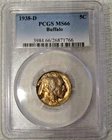 1938-D PCGS MS66 Buffalo Nickel - Beautiful toning!