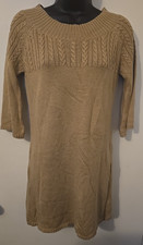 Caroline Long Tan Long sleeve sweater dress xsmall