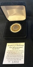 Pope John Paul II 2001 Uncirculated Vatican 1000 Lire Coin. COA! #1350
