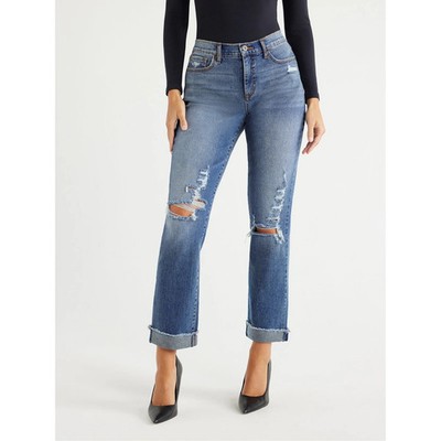Sofia Jeans Womens Jeans Size 12 Medium Wash Beatrix Slouchy Distressed 27 Insm