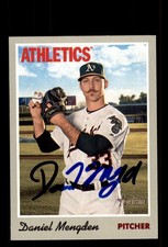 Signed Baseball Card Auto Daniel Mengden 2019 Topps Heritage #11 Oakland A's
