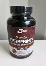Nutriflair Premium Berberine HCL 1200mg Plus Pure True Ceylon Cinnamon 120 Cap.