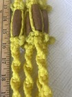 Vintage - Late 1970’s To 1980’s - 40” Bright Yellow Handmade Macrame Hanger — photo 7
