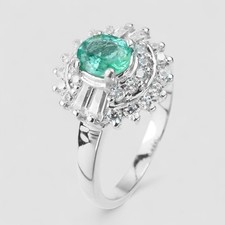 0.55CT GORGEOUS NEON GREEN GENUINE COLOMBIAN EMERALD 925 STERLING SILVER RINGS