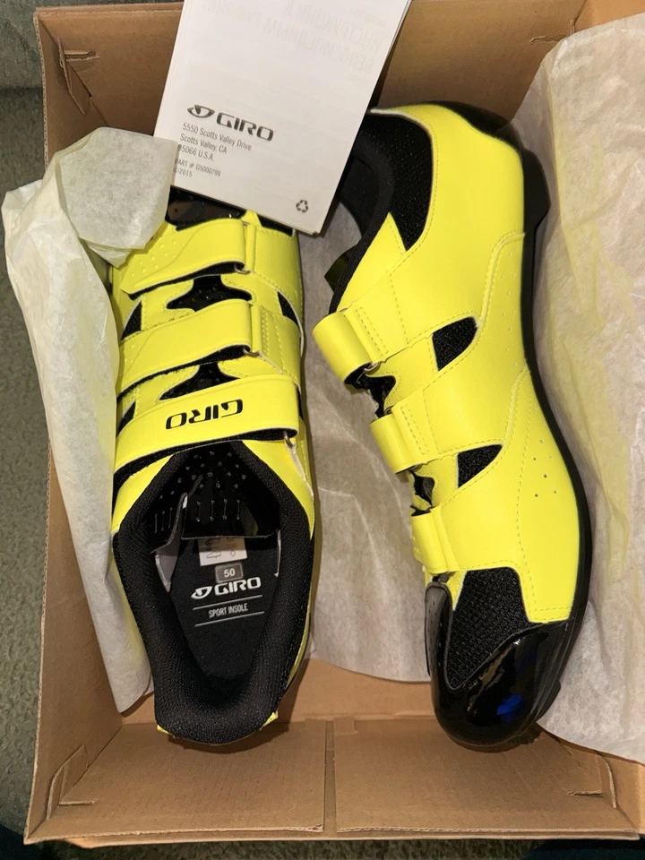 Nuevo Giro Techne Zapatos de Ciclismo Hombres Talla 15 EE. UU. Amarillo Neón y Negro UE 50 Oferta B Foto 3 de 4