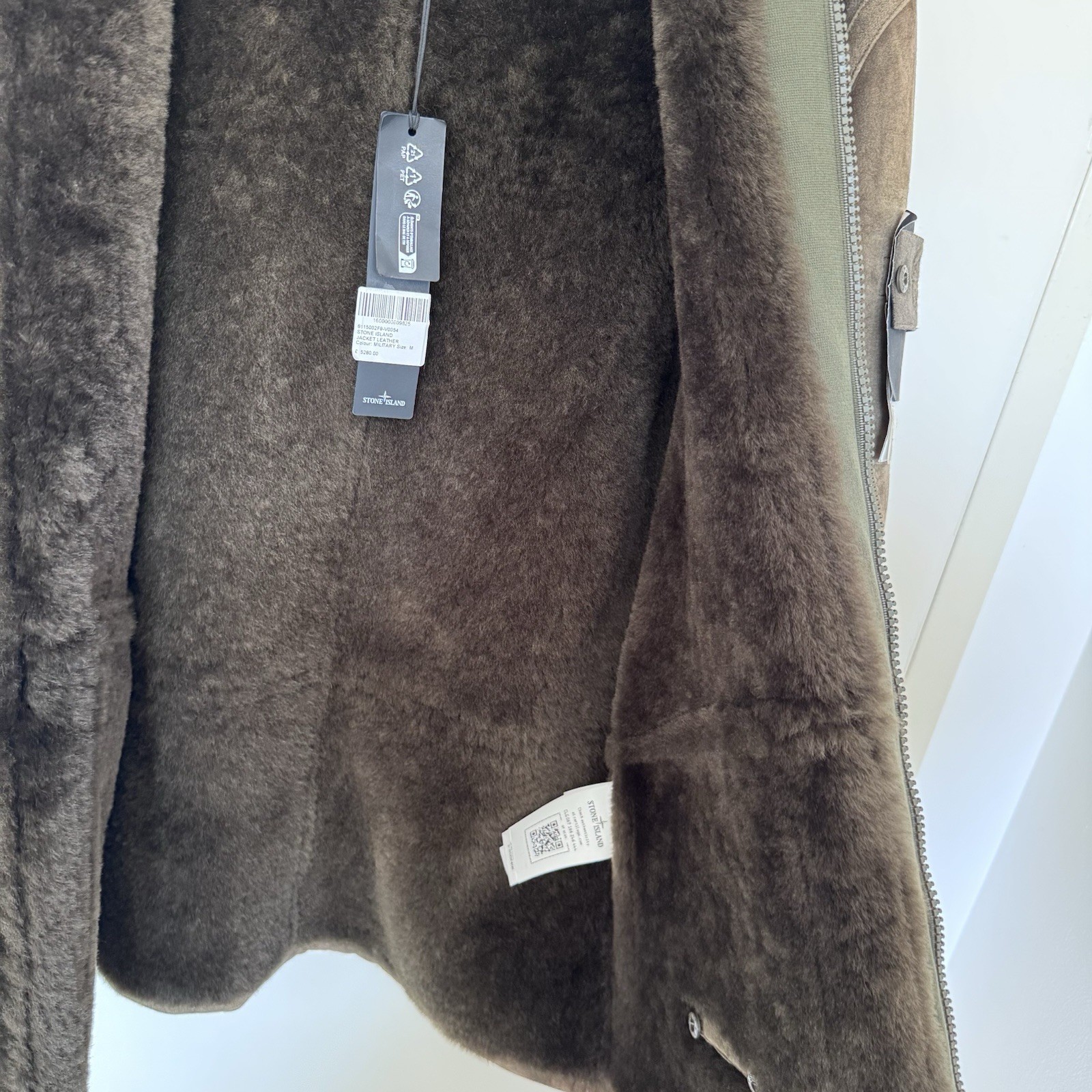 Stone Island Ghost Compass Shearling Lined Suede Jacket image 3