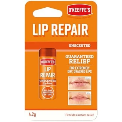 O'Keeffe's Lip Repair Unscented Lip Balm 4.2g For Extremely Dry Cracked Lips