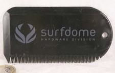 Surfdome hardware division surf wax comb in black just over 4" long surfing used
