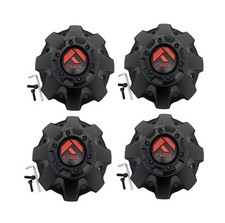 Fuel Matte Black with RED Emblem Wheel Center Cap Set of Four 4 1001-63MBQ ...