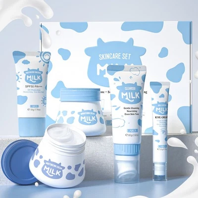 LAIKOU Skincare Set, Milk Beauty Gift Sets for Teenage Girls with Cleanser