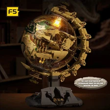 Dinosaur Era Globe w Light Building Blocks T-Rex Skull Model STEM Toy Jurassic