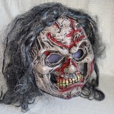 Halloween Mask Zombie Witch Horror Scary Bloody With Hair. Pre-Owned