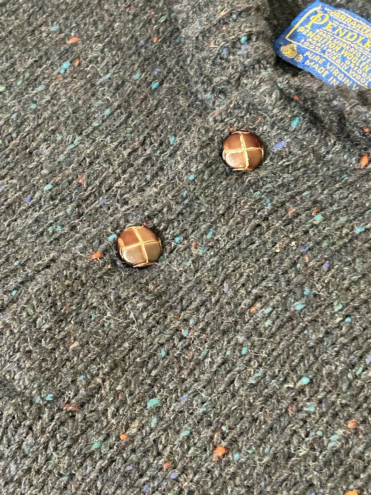 Pendleton Elbow Patch 100% Virgin Wool Grey Sweat… - image 7