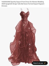 Sparkly Sequin Prom Dress for Size: 20 Plus—Red