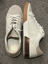 Dolce Vita Zina Women's Sneakers White/Tan/Metallic Leather Sz 10