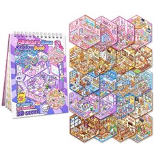 20 Sets 3D Scene Sticker Book for Kids  Adults Fun Mini C-20 Sets, Muticolor