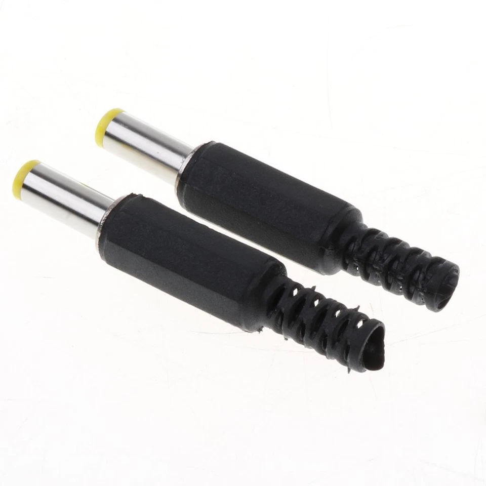 10 Pieces DC5525 Power Plug Male 5.5mm*2.5mm Connector Adapter Black - Image 3 of 4