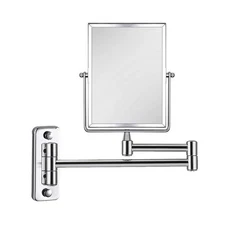 Qimh 3X Magnifying Wall Mounted Vanity Makeup Mirror | Rectangular 8x6 Inch with