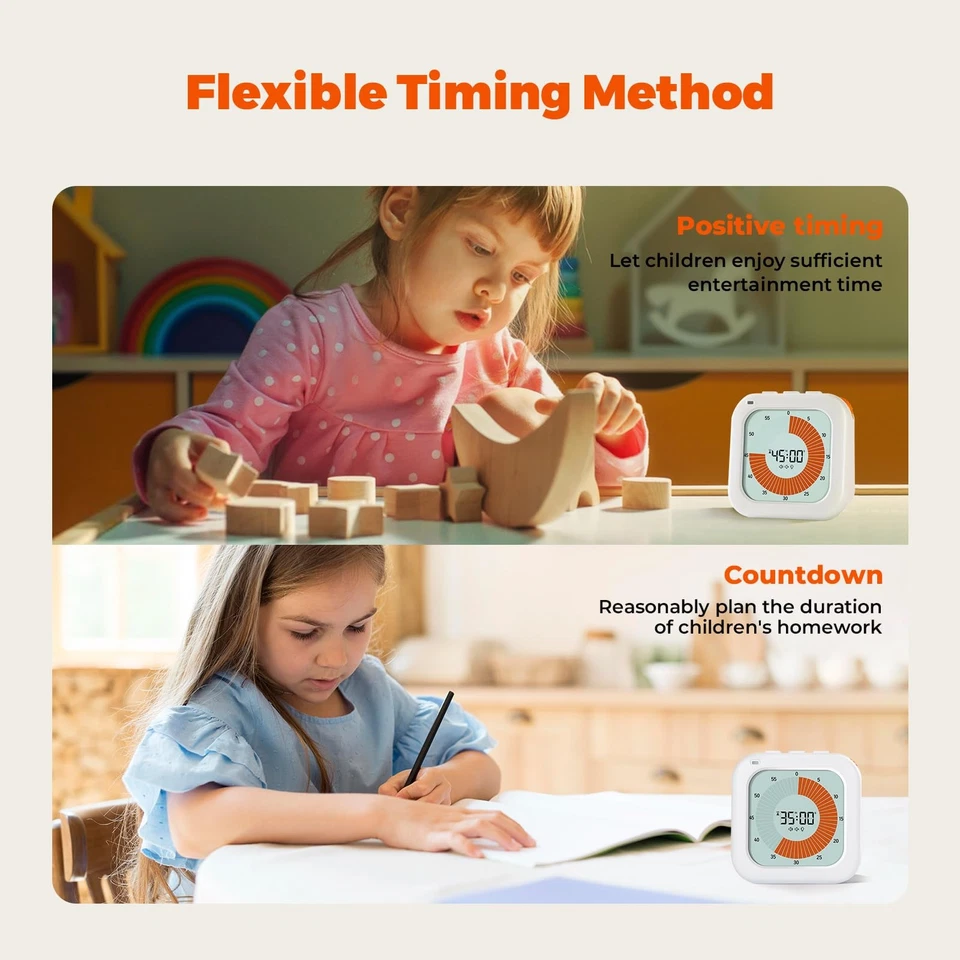 Temporizador Visual para Niños, 60 Minutos Cuenta Regresiva LCD Confort para los Ojos Temporizador Digital con... Foto 4 de 4