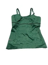 Ruby Ribbon Siren Cami Green Palm Leaf Shape Wear Top Size 36 Style #1906
