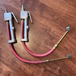 2 Milton S-506 Dual Head Tire Inflator Gauges -Lever Action Trigger-15" Hose