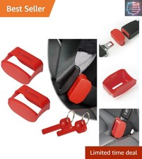 Universal Fit Child Buckle Guard 2-Pack - Easy Installation  Bright Red Design