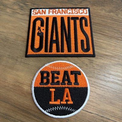 San Francisco Baseball Team Orange & Black BEAT LA Rivalry Gift Patches (2 Pack)