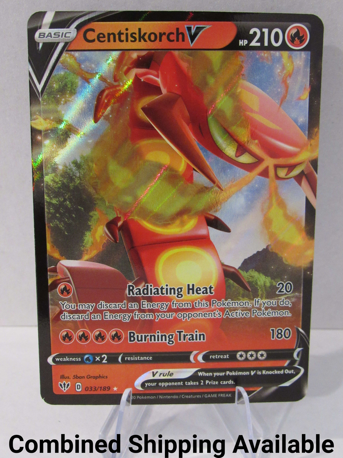 Centiskorch V 033/189 SWSH03: Darkness Ablaze NM Full Art English 3751
