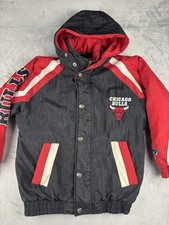 Chicago Bulls Vintage 90s Puffer Hooded Jacket Team Athletics Youth Medium