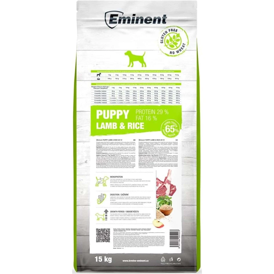 Eminent Puppy Lamm & Reis 15kg glutenfreies Trockenfutter | sensible Welpen - Bild 2 von 3