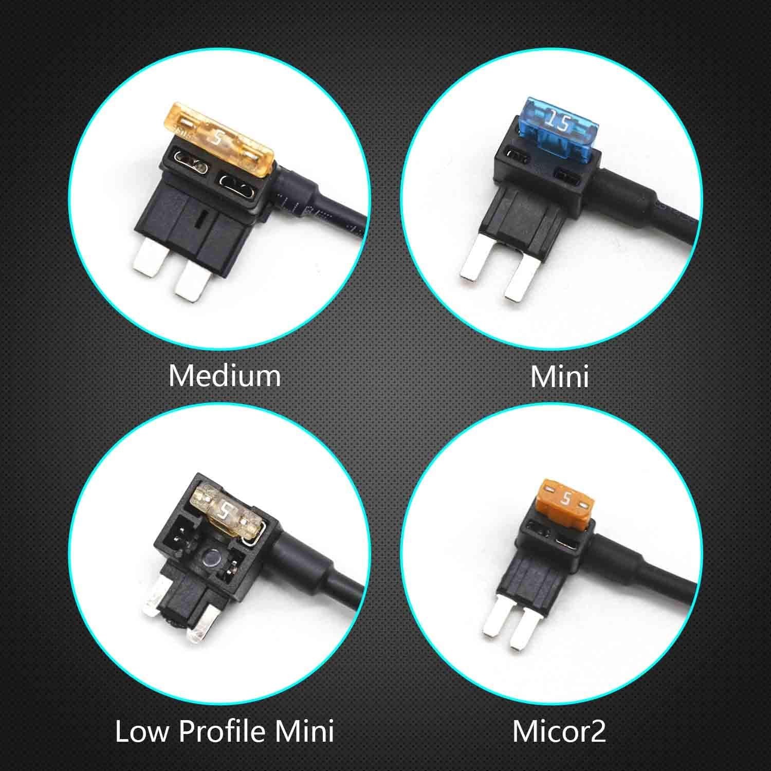 12 Pack Add a Circuit Fuse TAP - 12V Adapter for Car - Mini Automotive... 