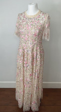 Needle & Thread UK16 US10 ROSE embroidered GOWN long pretty dress size 16 boho