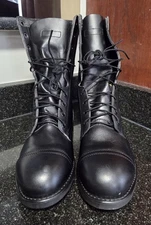 Vintage Biltrite Black Leather Combat Boots Steel Cap Toe 11 R ANSI Z41-1983/75