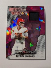 PATRICK MAHOMES 2025 LEAF OPTICHROME FOOTBALL Battle Worn Game Used Jersey 2/8