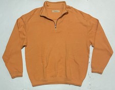 Tommy Bahama Sweater Mens Size Large Relax Pullover 1/4 Quarter Zip Orange Golf