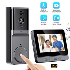 Wireless 2.4G Smart LCD Screen Intercom Video Doorbell Camera Monitor Home 4.3"
