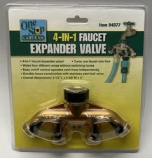 One Stop Gardens Solid Brass 4-in-1 Faucet Expander Valve 94377 - Brand New!