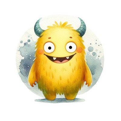 8x Sticker Monster Watercolour Car Sticker 9x9cm Colourful Funny Kids Decoration Set
