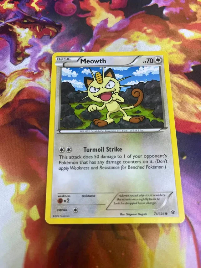 Meowth 74/124 Fates Collide Regular LP-Lightly Played Pokémon Card TCG