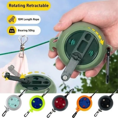 10M Einziehbare Wäscheleine Outdoor Reise Tragbar Wäscheständer Windproo