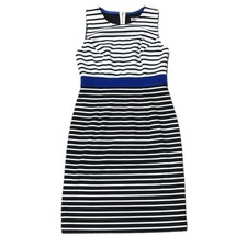 Eliza J Dress Womens 2 Petite Striped Sheath Bodycon Preppy Career Cocktail Chic