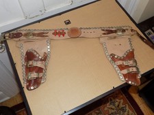 Vintage Roy Rogers Leather Embossed Double Gun Belt