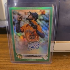 Cristian Javier 2022 Topps Chrome Veteran Autographs Green Refractor #CVA-CJ /99