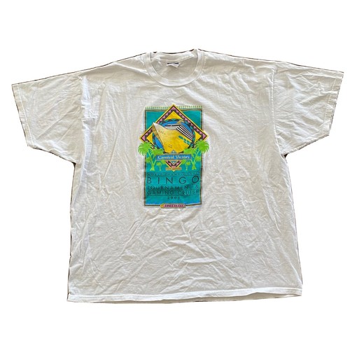 Carnival Victory Cruise 2001 World Bingo Championship Cruise T Shirt White Sz 3X