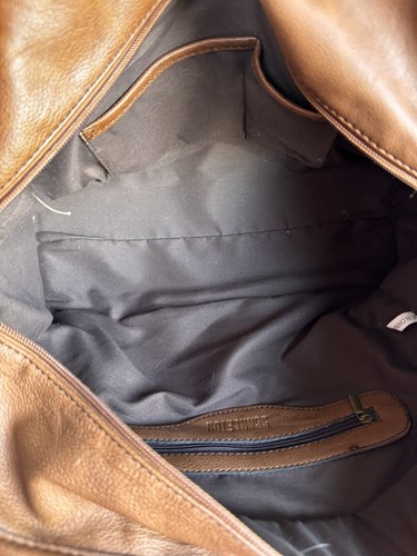 SCARLETON GORGEOUS LG HANDBAG, BROWN WITH "WASHED LEATHER" EXTERIOR, SUPER CLEAN - Picture 19 of 22